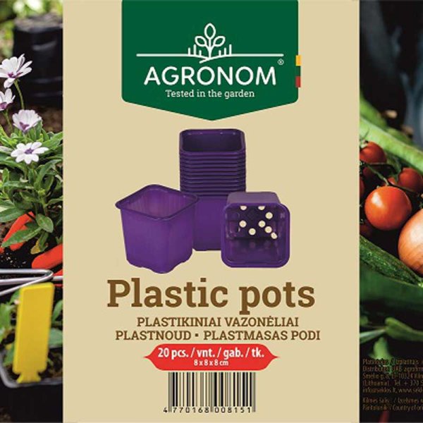 Plastic Pot Purple Agronom 8cm