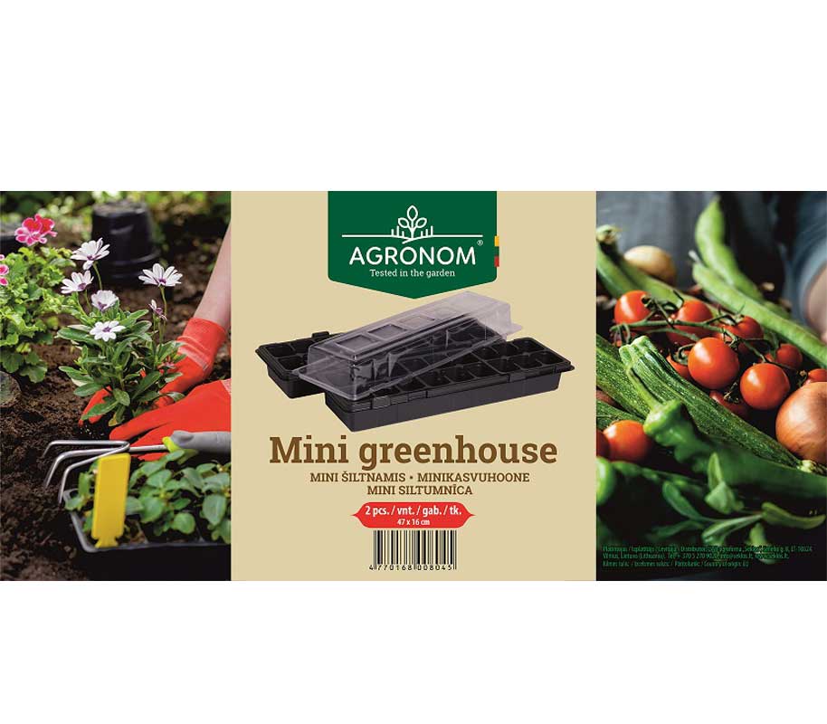 Mini Greenhouse 2 pcs black 47X16cm