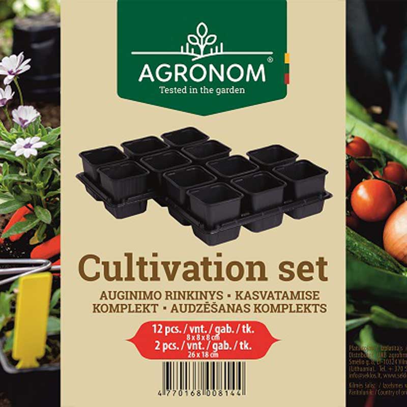 Plastic Pots 8cm, 12-pack, Black